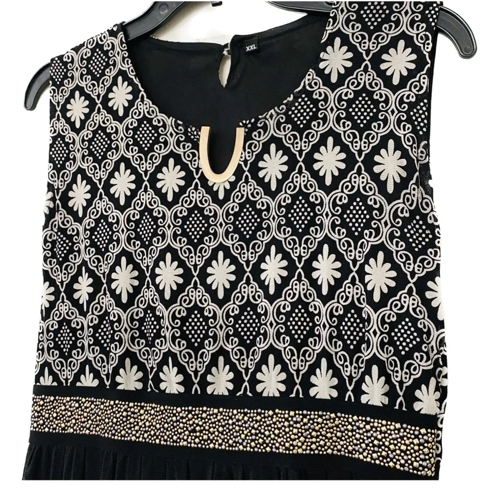 Mesh MIDI dress. Black dress. - Picture 3 of 16